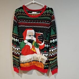 Santa Can Holder Ugly Christmas Sweater